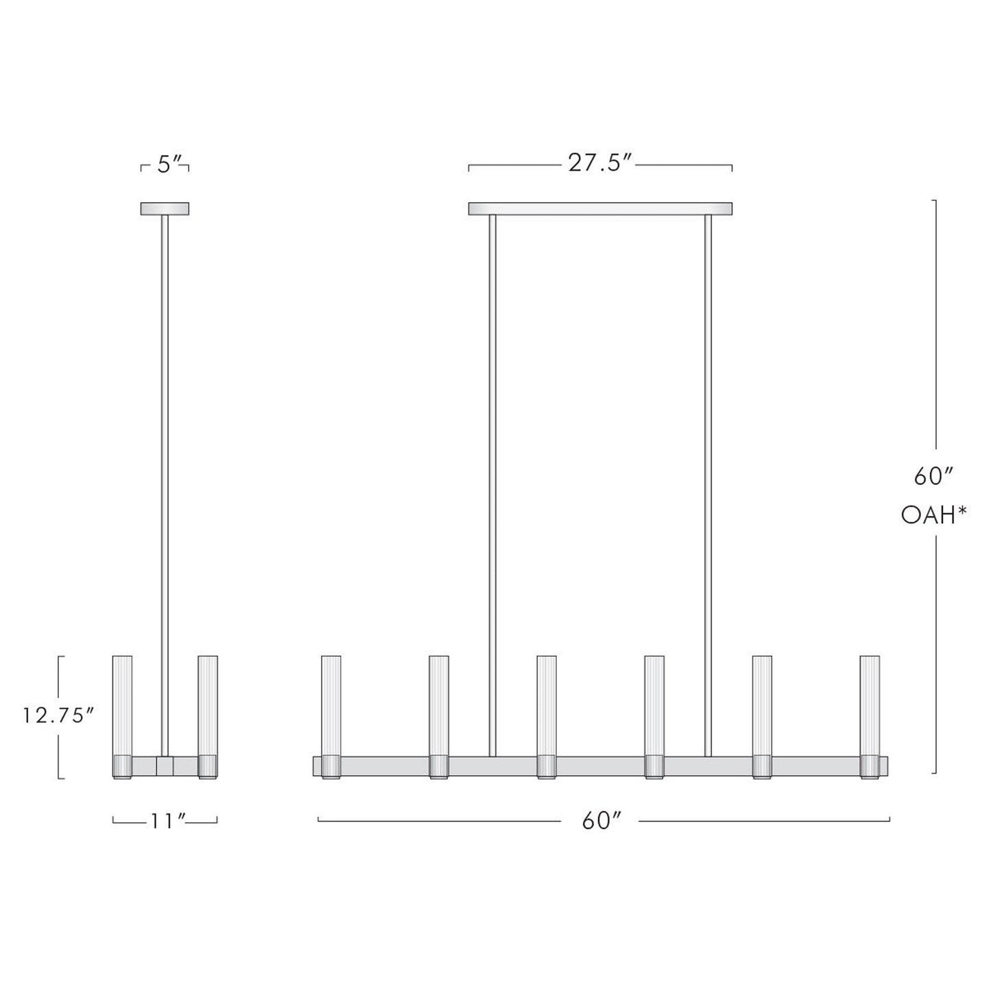 Pastis Linear Chandelier 60"W-Meet Lighting