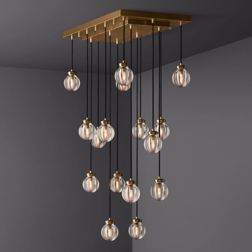 Pearl Rectangle Chandelier 36"-Meet Lighting