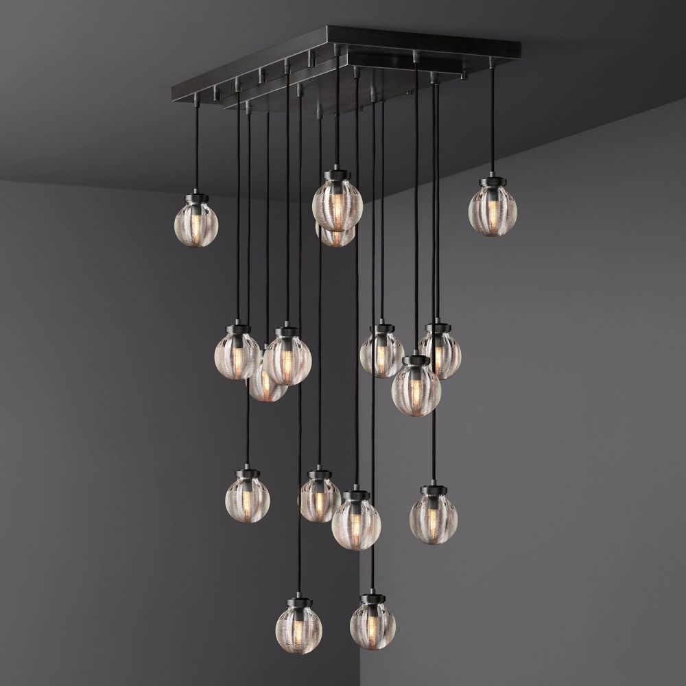 Pearl Rectangle Chandelier 36"-Meet Lighting