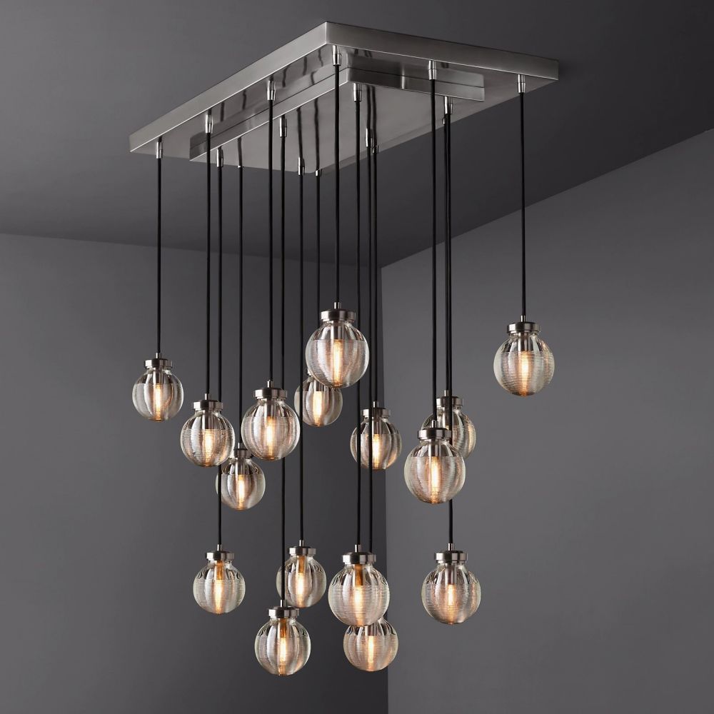 Pearl Rectangle Chandelier 36"-Meet Lighting