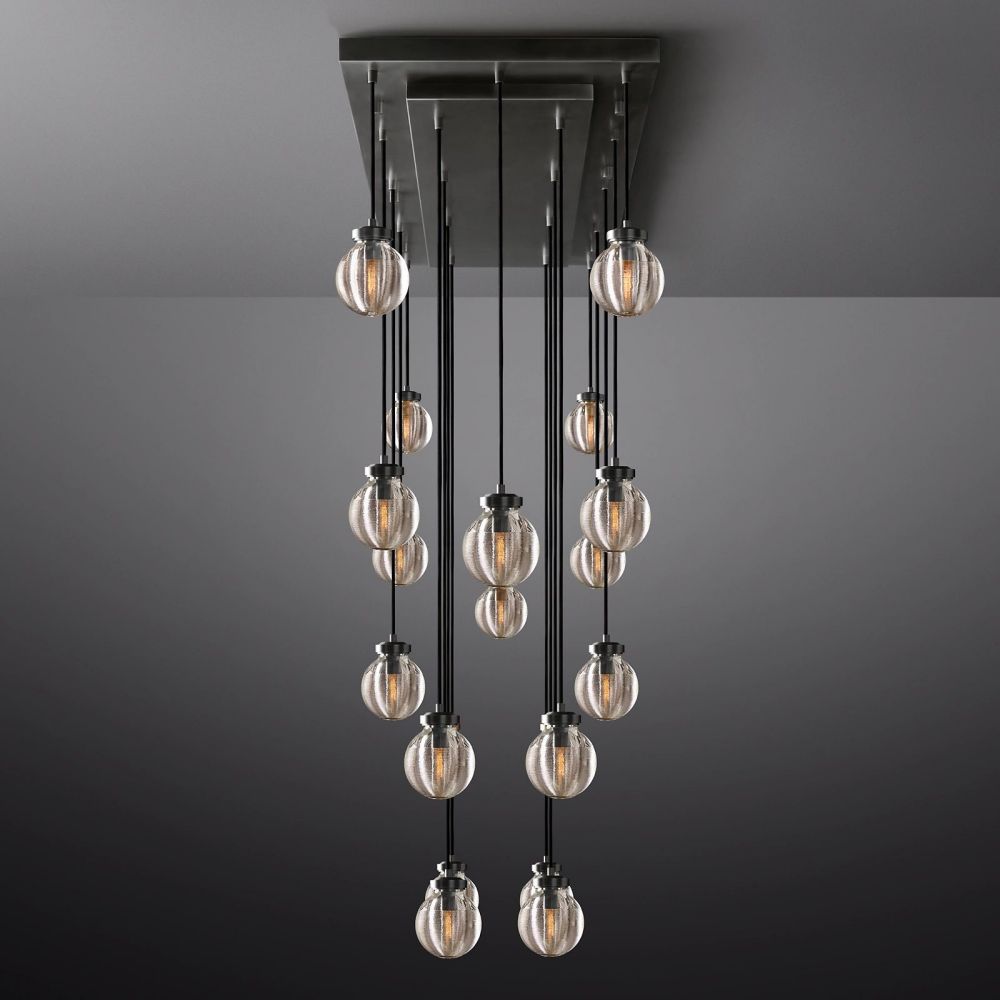 Pearl Rectangle Chandelier 54"-Meet Lighting