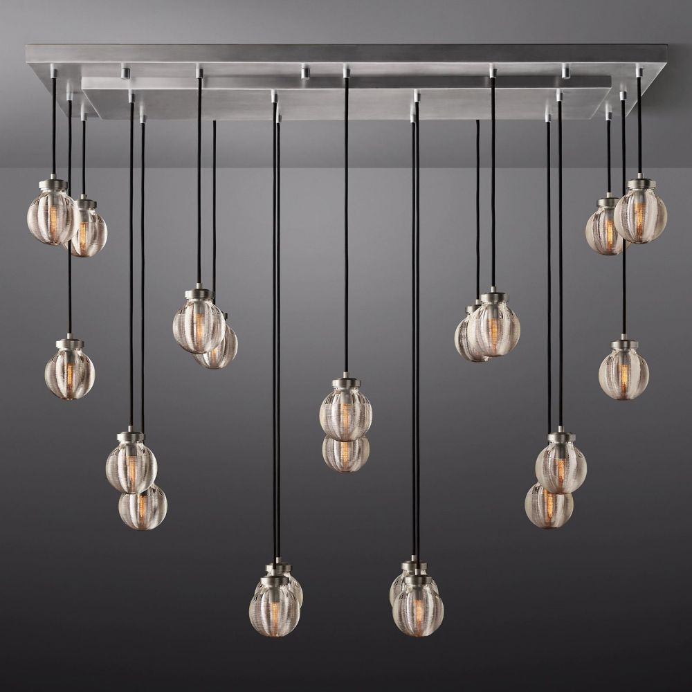 Pearl Rectangle Chandelier 54"-Meet Lighting