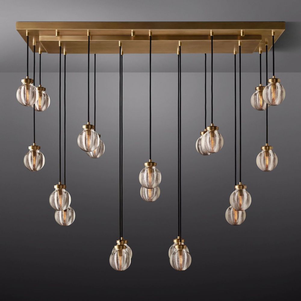 Pearl Rectangle Chandelier 54"-Meet Lighting