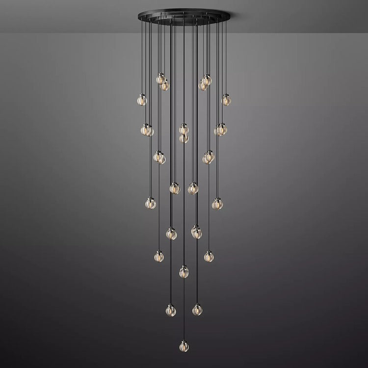 Pearl Round Chandelier-Meet Lighting