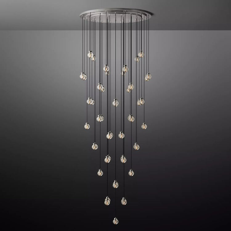 Pearl Round Chandelier-Meet Lighting