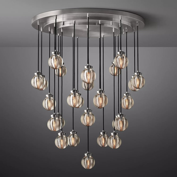 Pearl Round Chandelier-Meet Lighting