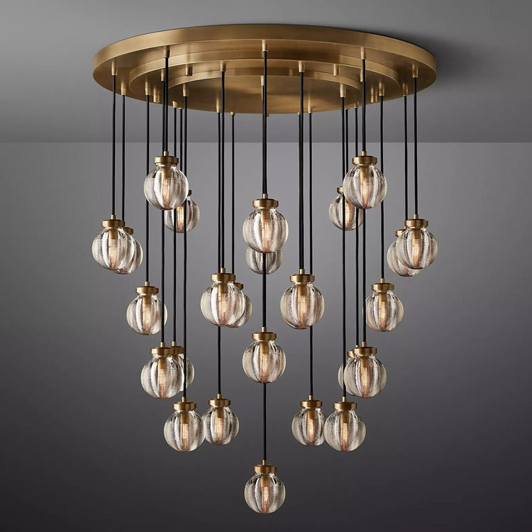 Pearl Round Chandelier-Meet Lighting