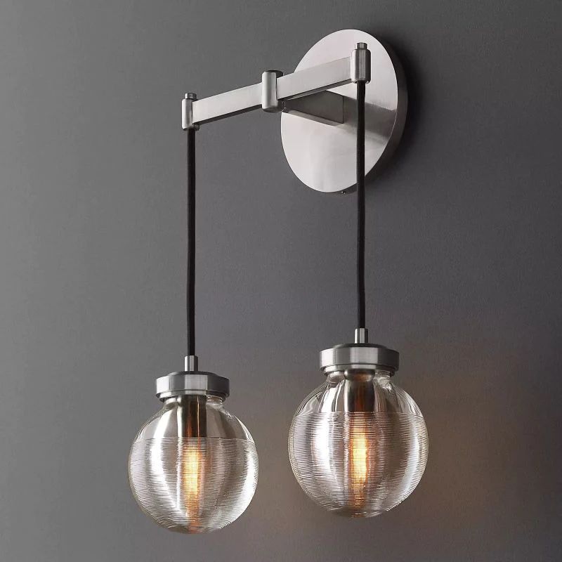 Pearl Spherical Modern Double Wall Sconce-Meet Lighting