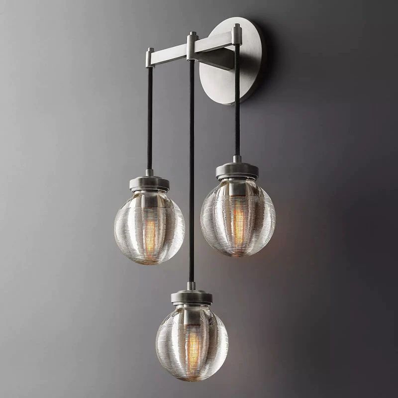 Pearl Spherical Modern Triple Wall Sconce-Meet Lighting