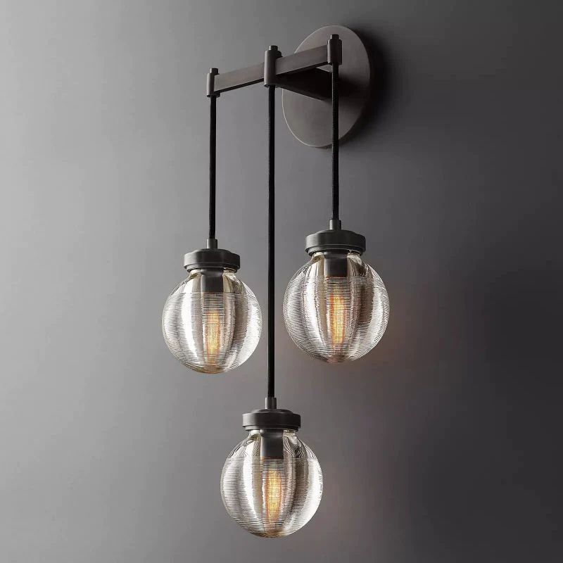 Pearl Spherical Modern Triple Wall Sconce-Meet Lighting