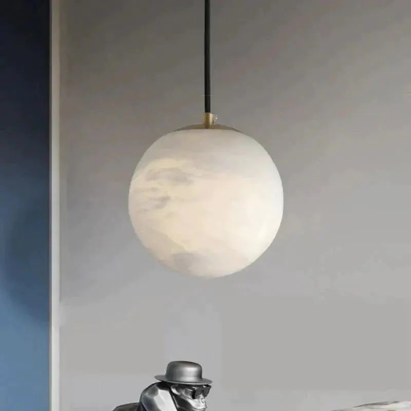 Alabaster Ball Sphere Pendant Lights 7"   Pendant [product_tags] Fabtiko