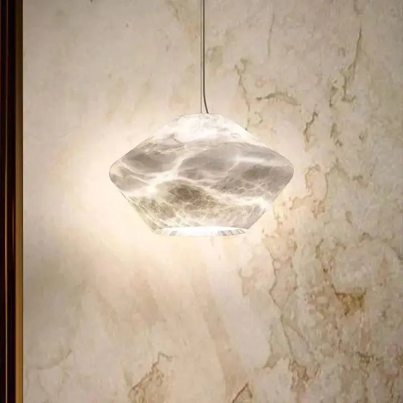 Alabaster Popular Pendant Lamp 10.2" W x 6.3" H   Pendant [product_tags] Fabtiko