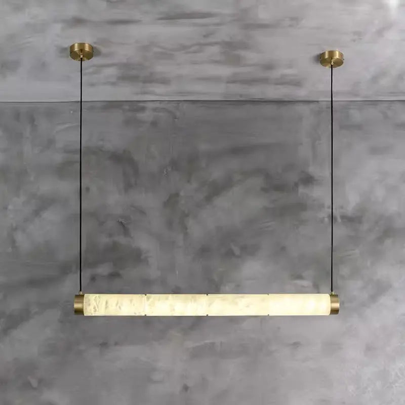 Spain Alabaster Brass Tube Linear Pendant 3.15"D*31.49"L   Pendant [product_tags] Fabtiko