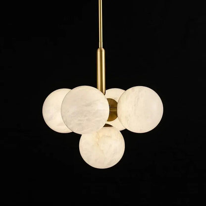 Spain Alabaster Global Rod Cord Pendant Lights 5 Ball   Pendant [product_tags] Fabtiko