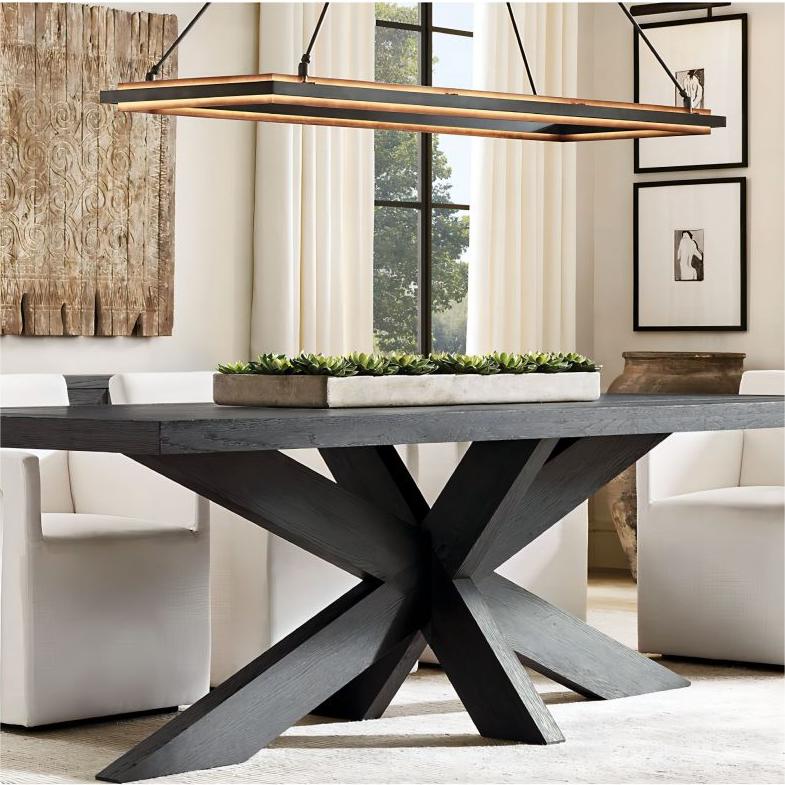 Perez Black Rectangular Chandelier 62"-MEET LIGHTING