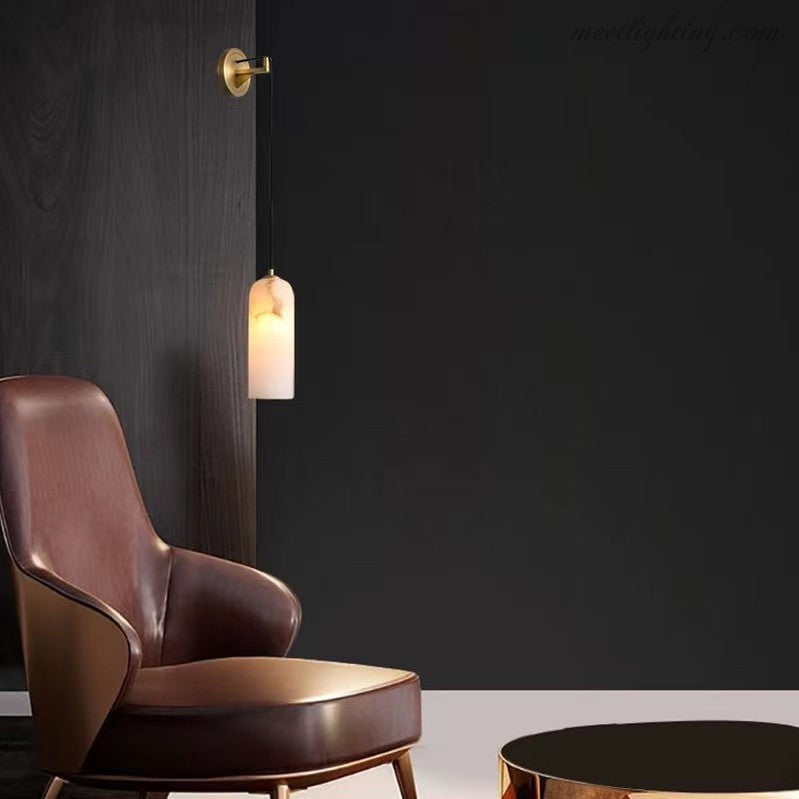 Petra Modern Alabaster Wall Sconce-Meet Lighting