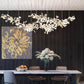 Porcelain Linear Gold Ginkgo Chandelier-Meet Lighting