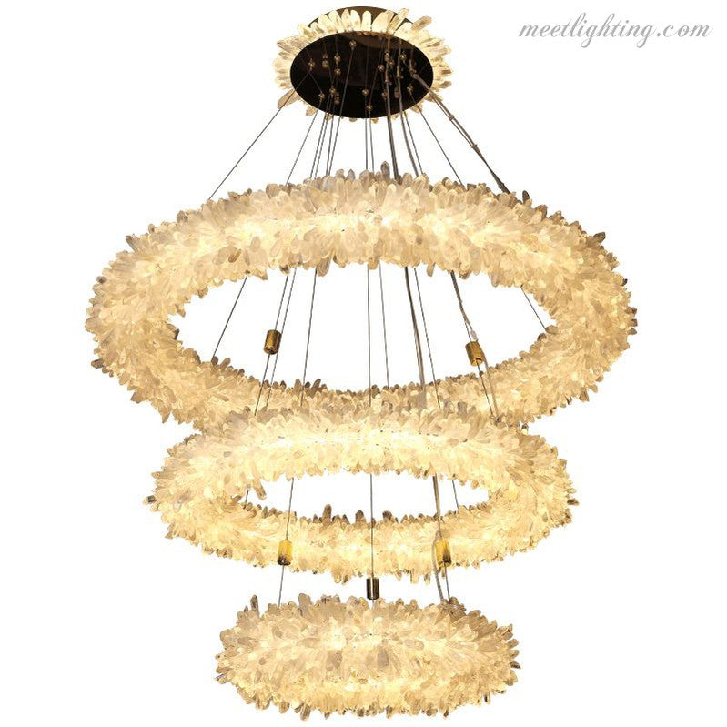 Primary Crystal Cluster Halo Modern Chandelier-MEET LIGHTING