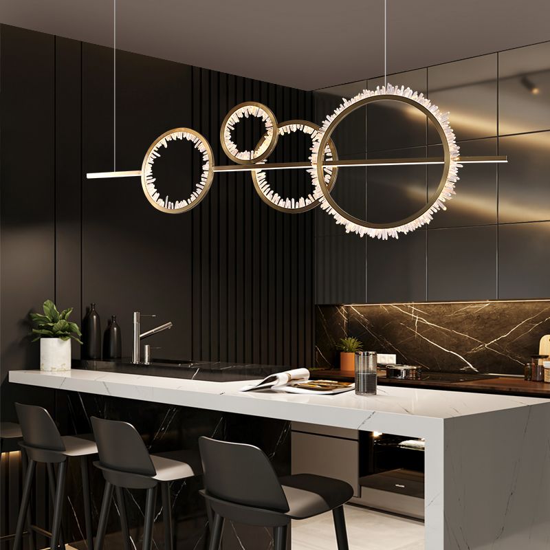 Primary Crystal Cluster Kitchen Island Chandelier-MEET LIGHTING