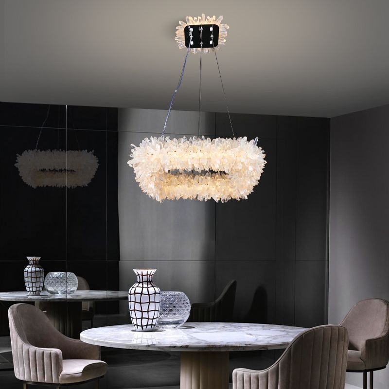 Primary Crystal Cluster Square Modern Chandelier-Meet Lighting