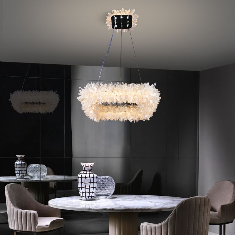 Primary Crystal Cluster Square Modern Chandelier-MEET LIGHTING