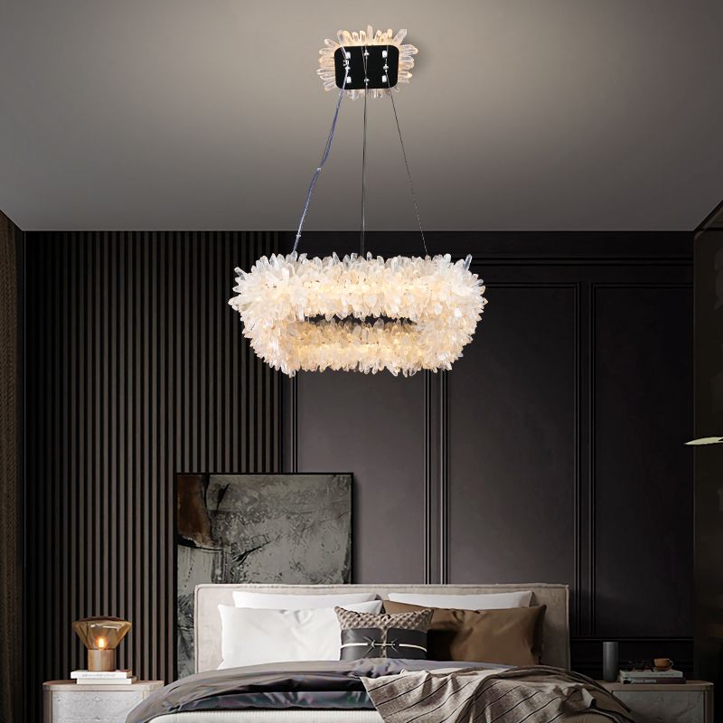 Primary Crystal Cluster Square Modern Chandelier-Meet Lighting