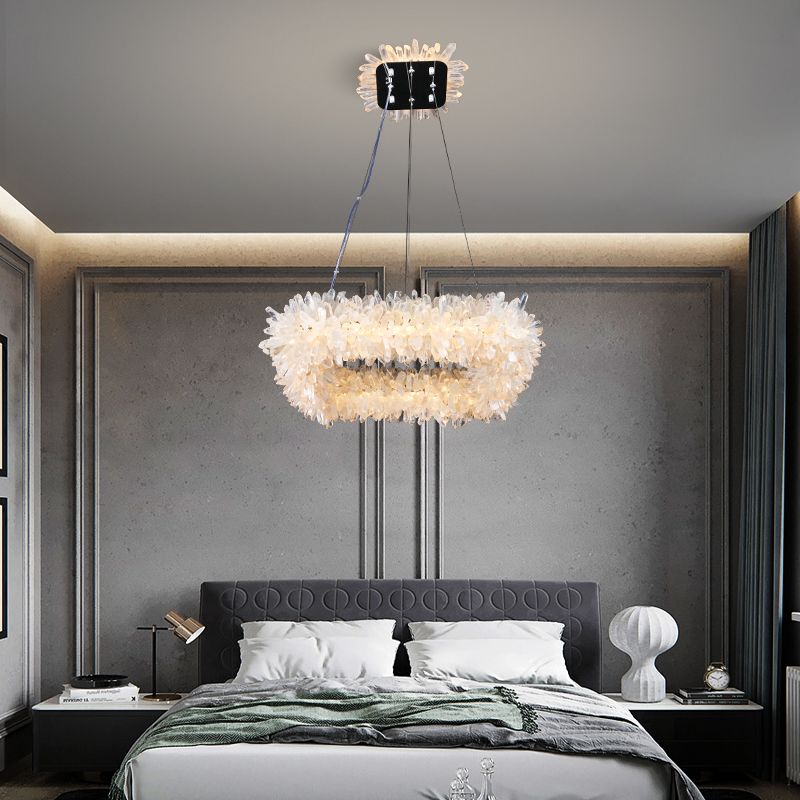 Primary Crystal Cluster Square Modern Chandelier-Meet Lighting