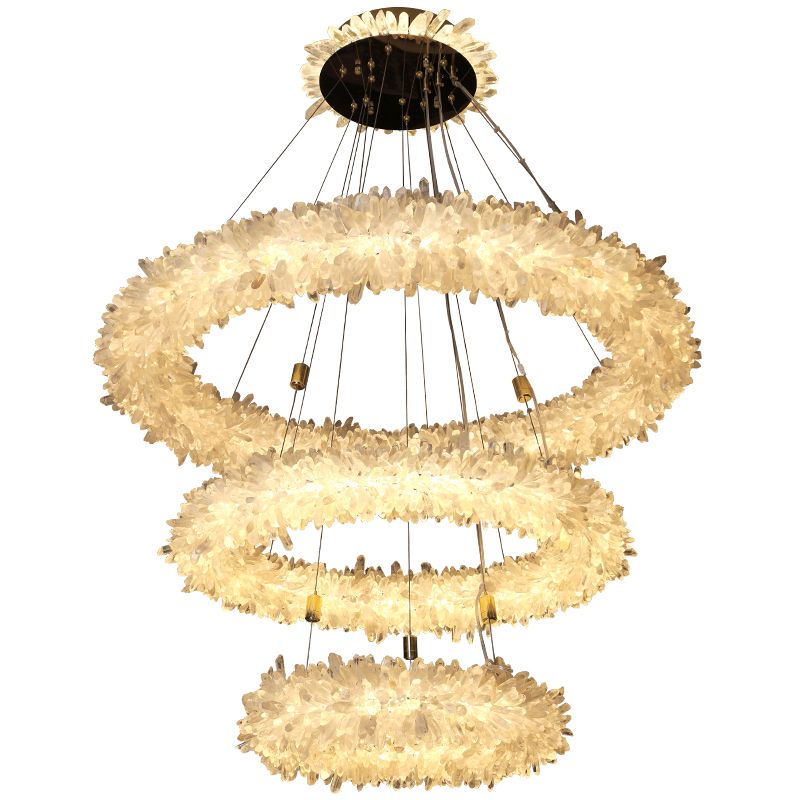 Primary Crystal Cluster Halo Modern Chandelier