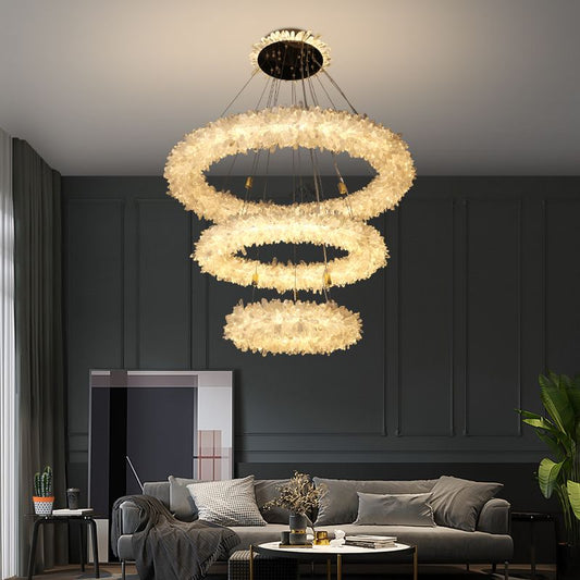 Primary Crystal Cluster Halo Modern Chandelier