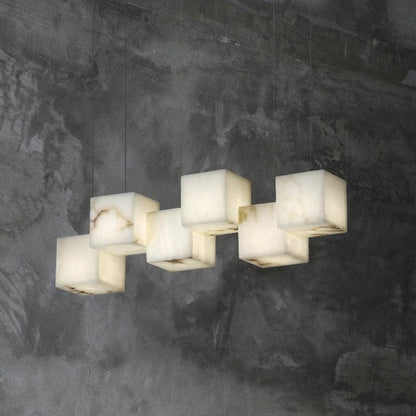 Alabaster Cubic Rectangular Chandelier