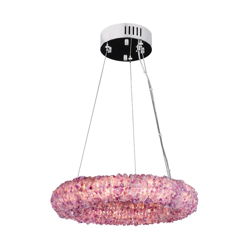 Purple Primary Crystal Cluster Round Chandelier-Meet Lighting