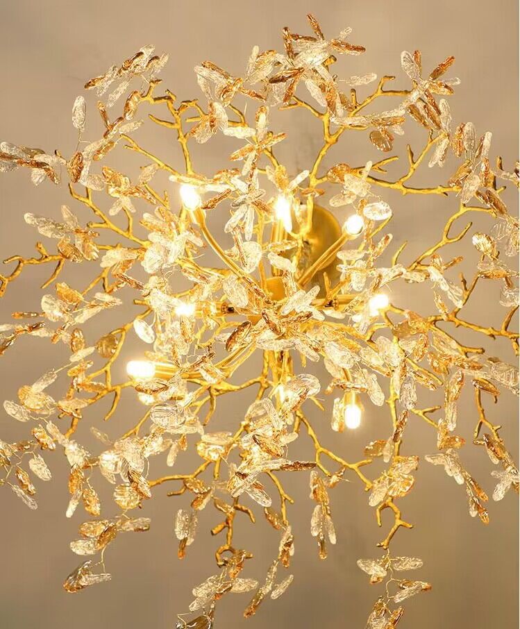 Modern Luxury Leaf Branch Glass Chandelier for Living/Dining Room/Bedroom-MEET LIGHTING