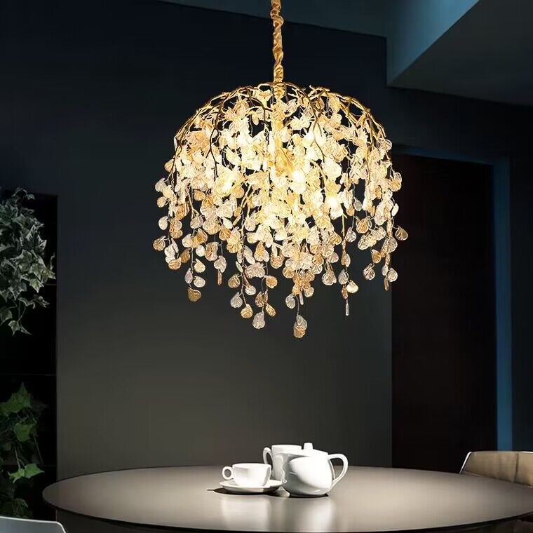 Modern Luxury Leaf Branch Glass Chandelier for Living/Dining Room/Bedroom-MEET LIGHTING