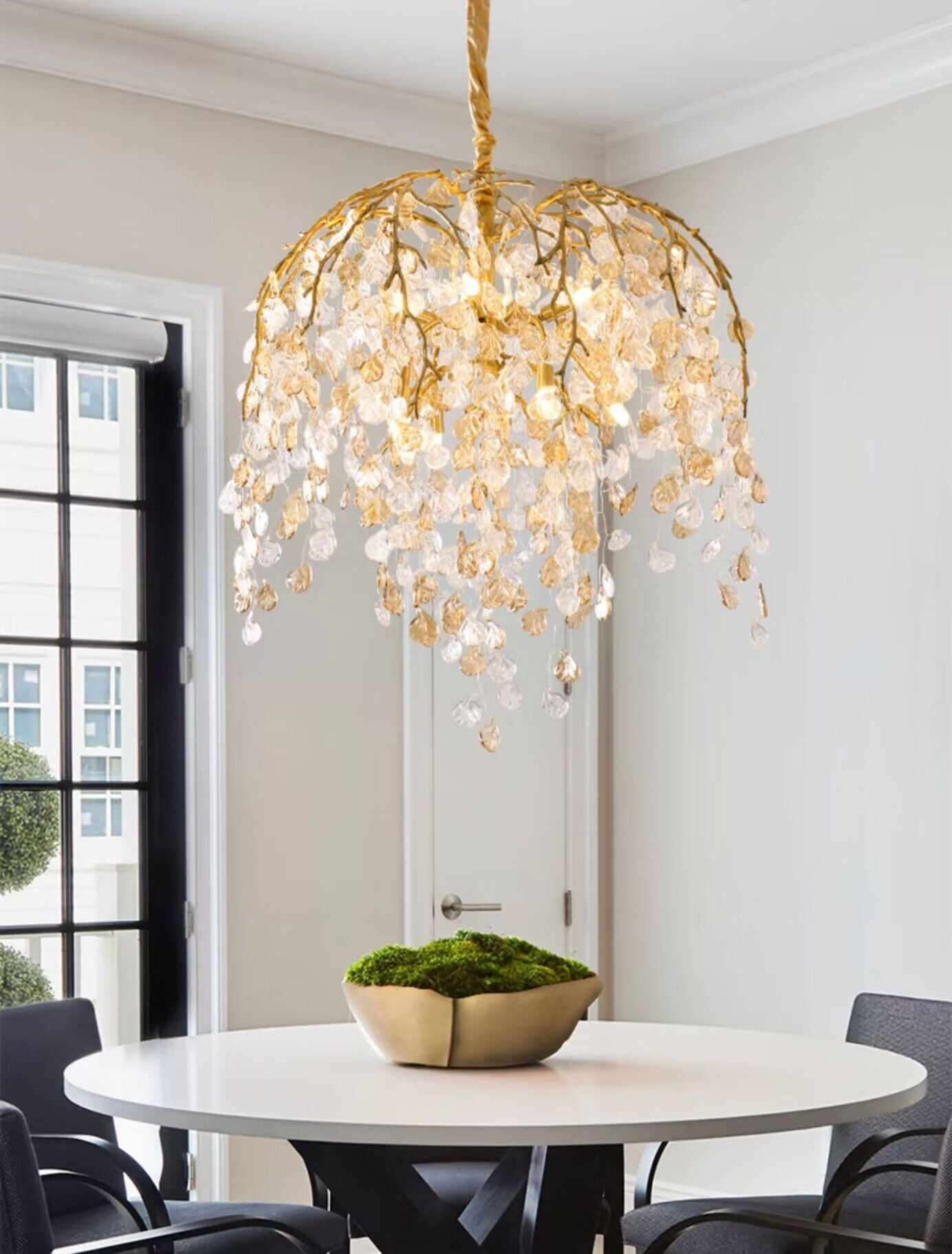 Modern Luxury Leaf Branch Glass Chandelier for Living/Dining Room/Bedroom-MEET LIGHTING