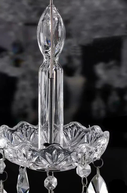 French Romantic Candle Crystal Chandelier White Modern Art Creative Pendant Light For Living Room/Dining Room/Bedroom-MEET LIGHTING