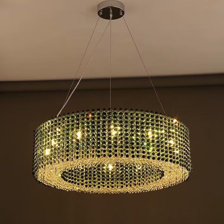 Italian Modern Light Luxury Round Crystal Chandelier Decorative Light Fixture for Living Room/Dining Room-MEET LIGHTING