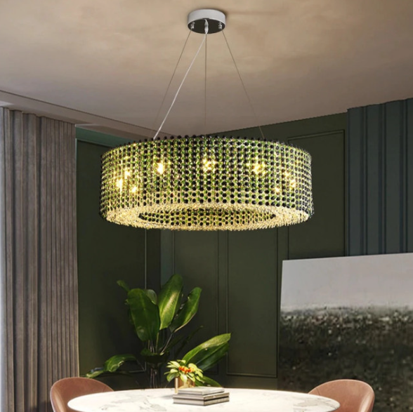 Italian Modern Light Luxury Round Crystal Chandelier Decorative Light Fixture for Living Room/Dining Room-MEET LIGHTING