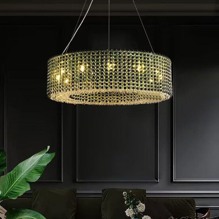 Italian Modern Light Luxury Round Crystal Chandelier Decorative Light Fixture for Living Room/Dining Room-MEET LIGHTING