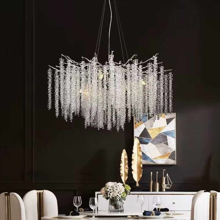 Branch Style Ceiling Light Crystal icicle Chandelier For Dining Table for Modern Home-MEET LIGHTING