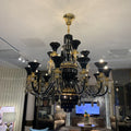 American Traditional Candle Branch Crystal Chandelier Black And Gold Luxury Living Room/Dining Room Light Fixture-MEET LIGHTING