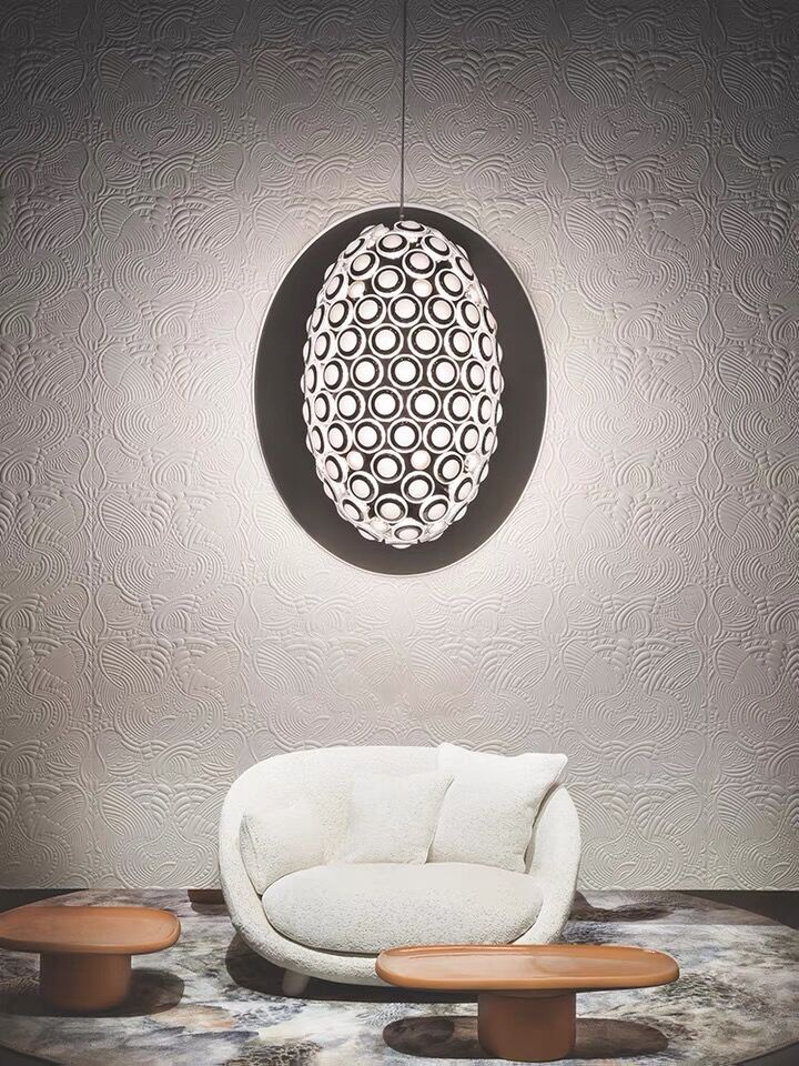 Modern Art Egg-shaped Chandelier Iconic Eyes LED Pendant Light For Dining Room/Living Room-MEET LIGHTING