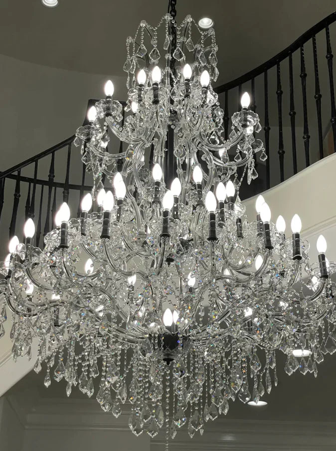 Traditional Candle Crystal Chandelier for Staircase/Foyer/Living Room/Villa-MEET LIGHTING