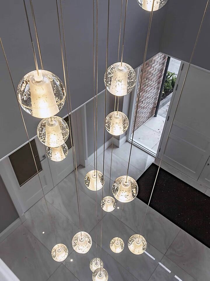 Oversized Nordic Art Round Air Bubbles Pendant Chandelier for Stairs/Spiral Staircase/Hotel Lobby-MEET LIGHTING