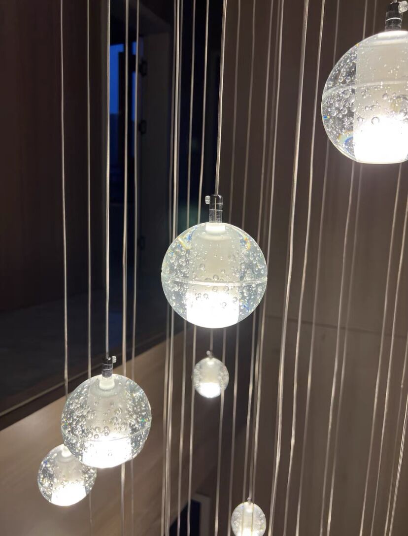 Oversized Nordic Art Round Air Bubbles Pendant Chandelier for Stairs/Spiral Staircase/Hotel Lobby-MEET LIGHTING