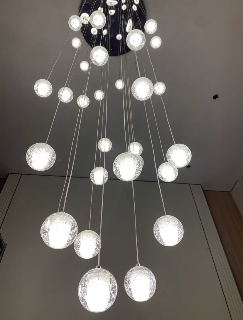 Oversized Nordic Art Round Air Bubbles Pendant Chandelier for Stairs/Spiral Staircase/Hotel Lobby-MEET LIGHTING