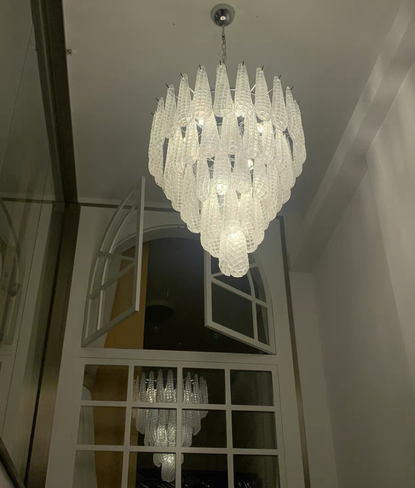 Light Luxury Multi-layered Teardrop Waterfall Chandelier for Living Room/Bedroom-MEET LIGHTING