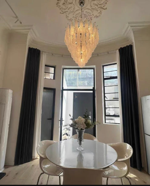 Light Luxury Multi-layered Teardrop Waterfall Chandelier for Living Room/Bedroom-MEET LIGHTING