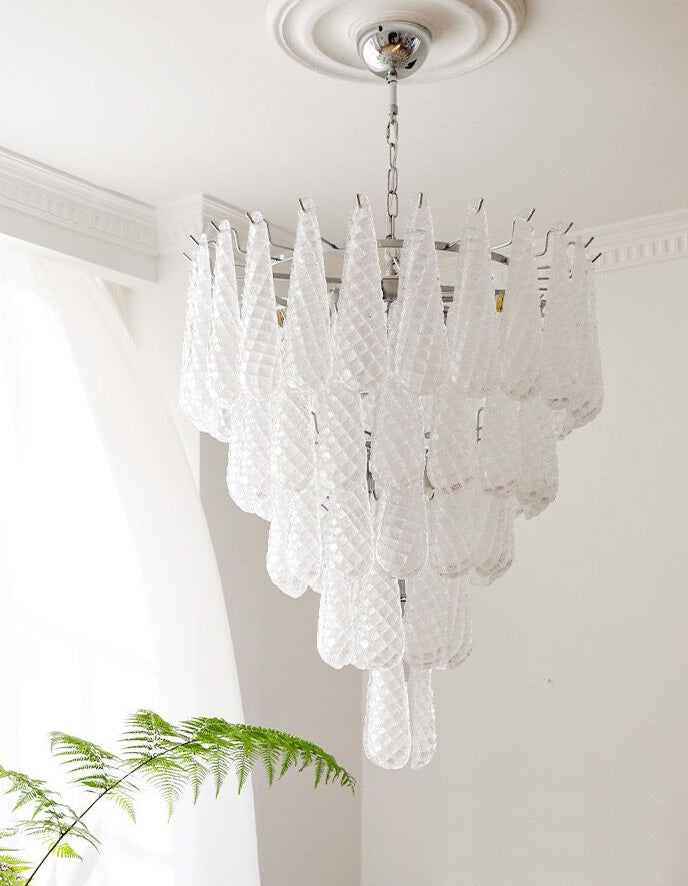 Light Luxury Multi-layered Teardrop Waterfall Chandelier for Living Room/Bedroom-MEET LIGHTING
