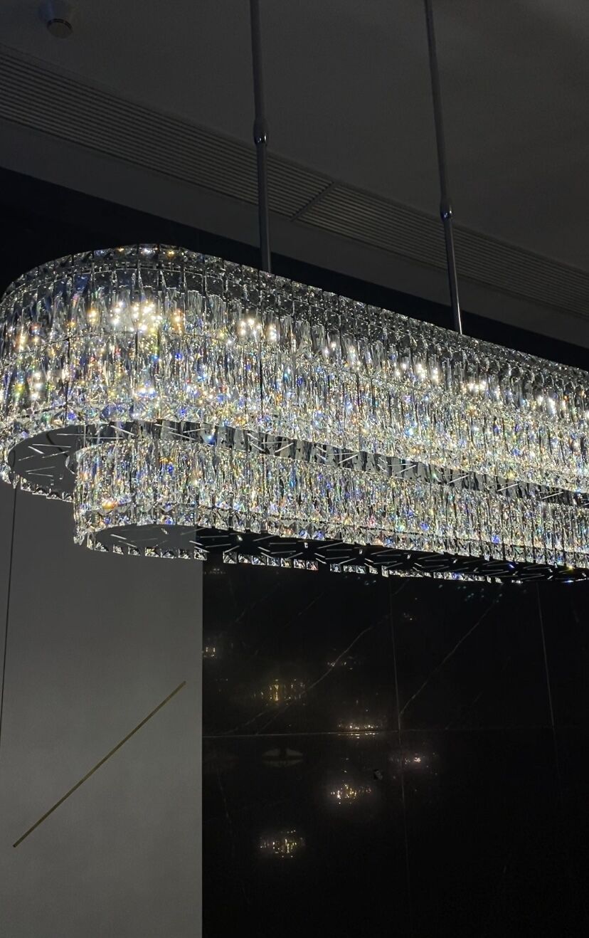 Stunning Modern Rectangle Ceiling Light Crystal Chandelier For Dining Table/Coffee Table/Living Room/Bedroom-MEET LIGHTING