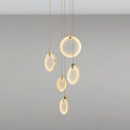 Queenie marble disc Long Round chandelier For Loft-MEET LIGHTING